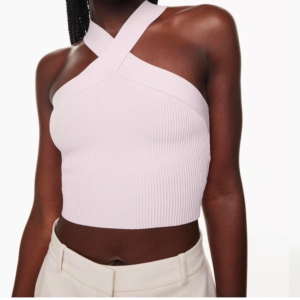 Sculpt Knit Criss Cross Tank, Pink